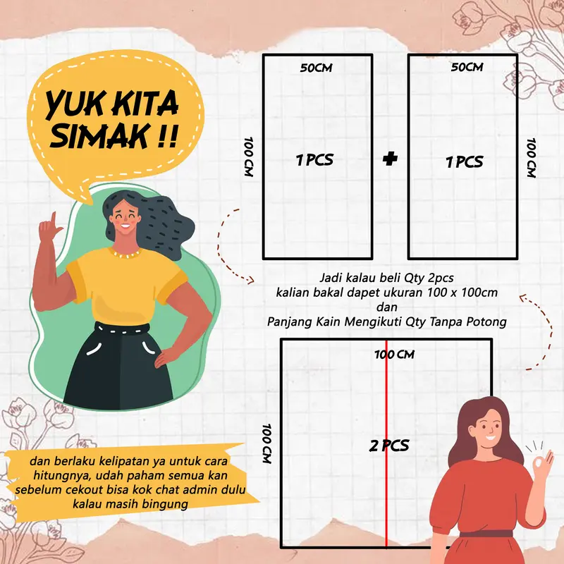 Kain Kanvas Motif Size 100cm x 50cm Bermotif Karakter 1