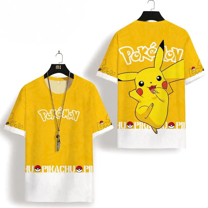 Áo Thun ngắn Tay Nhập Khẩu Anime Pokemon, Thiết Kế Hoạt Hình, Dành Cho Nam Giới, Nhân Vật Pikachu POKEMON, Thích Hợp Cho Học Sinh, Phần Mỏng Mùa Hè, Mới Cho Năm 2025 6