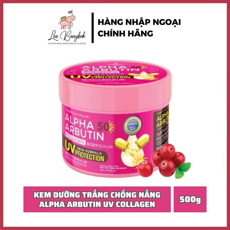 Kem Dưỡng Trắng Da Chống Nắng Alpha Arbutin Collagen Body Serum UV 50 SPF Precious Skin Thái Lan 500g