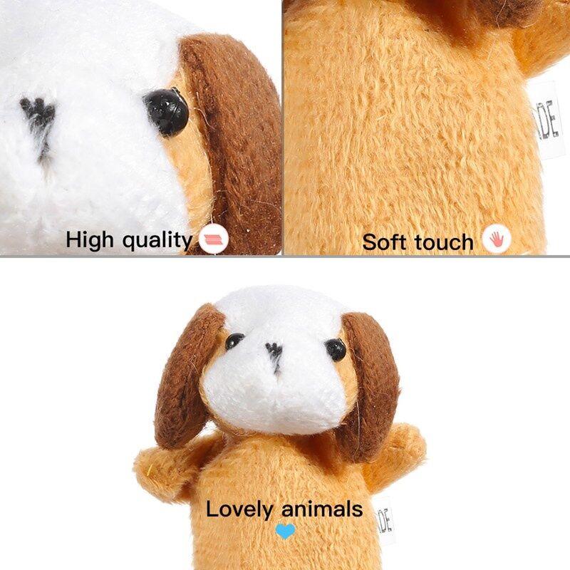 Product Introduction of 10Pcs Baby Plush Toy Cartoon Animal Family Finger Puppet Role Play Tell Story Cloth Doll Educational Toys For Children Kids 16