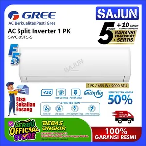 GREE AC Split Inverter R32 1 PK GWC-09F5-S Smart Clean GWC-09F5S - Tanpa Pasang, AC Saja