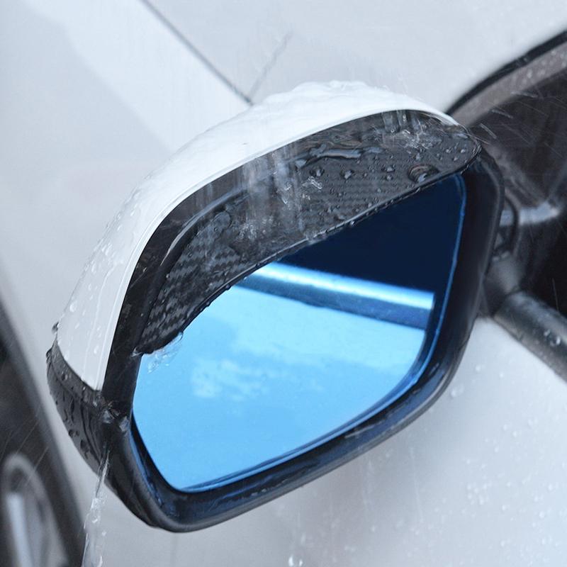 Tấm Chắn Gió Gương Chiếu Hậu Ô Tô Bằng Sợi Carbon Tấm Che Mưa, Bảo Vệ Linh Hoạt Cho Lông Mày, Tấm Che Mưa Lông Mày, 2 Cái / lốc 1