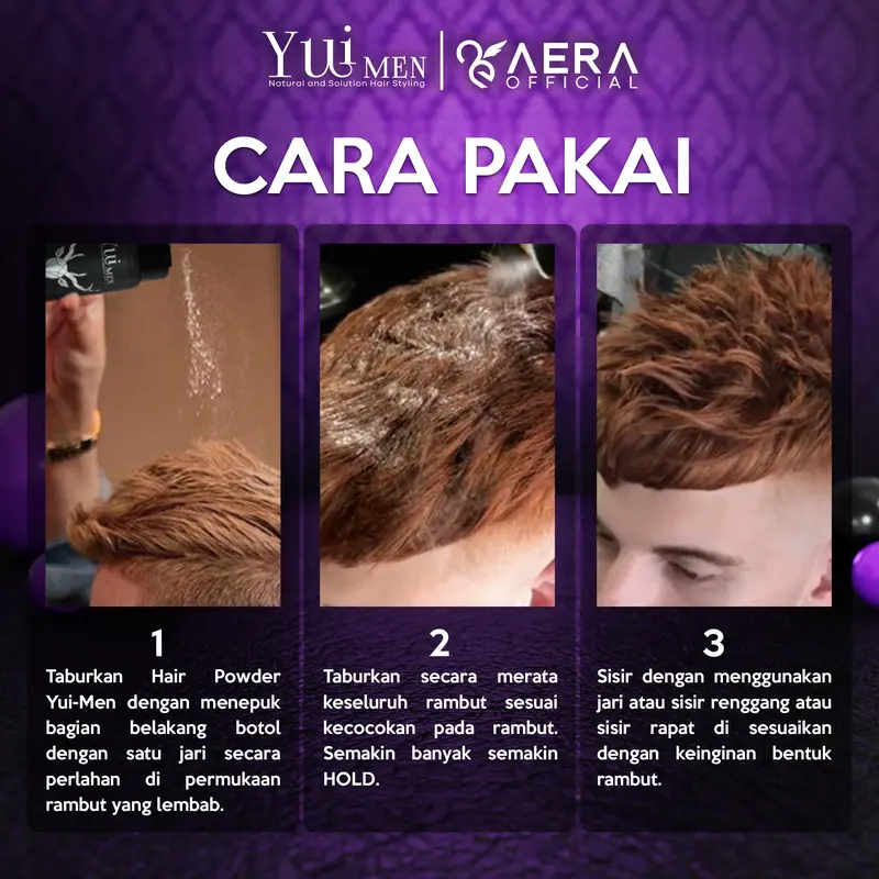 Yuimen Hair Powder Bedak Styling Rambut Premium Kontrol Minyak Rambut Bervolume + Gratis Sisir 4