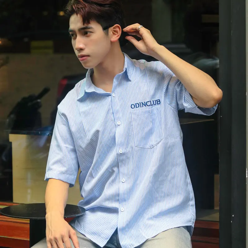 Áo sơ mi cộc tay Stray Odin Club, Áo sơ mi thời trang nam nữ unisex chất liệu vải Oxford 7