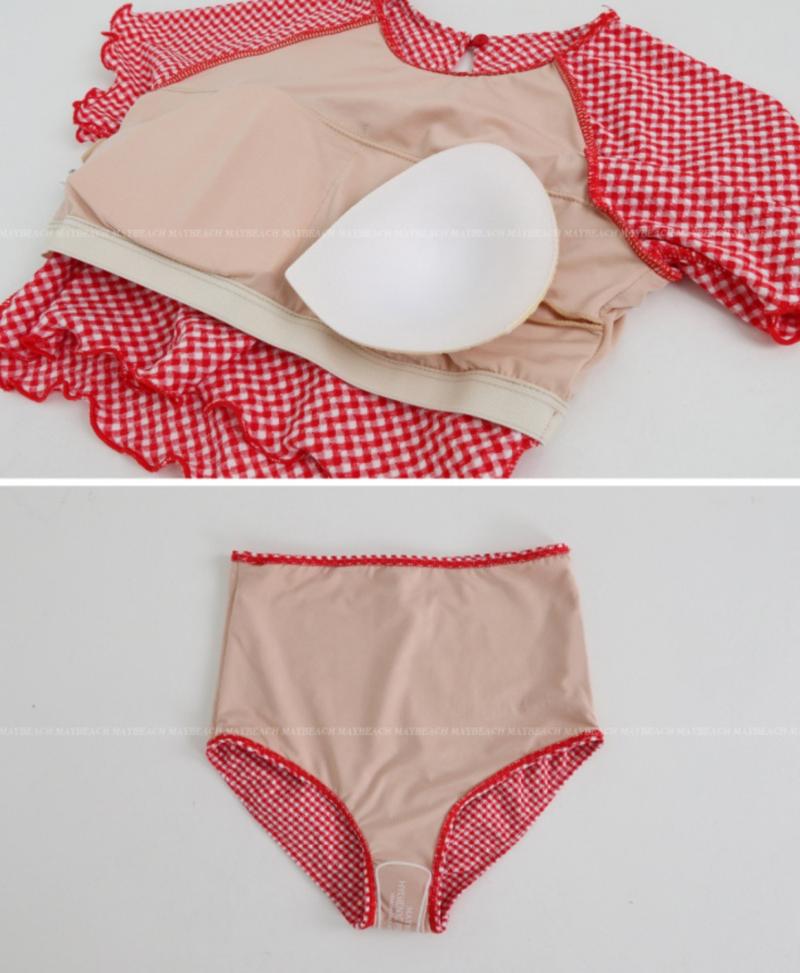 Product Introduction of 2025 Korean Style New Small Plaid Bikini Sexy High Waist Triangle Swimsuit Women 36