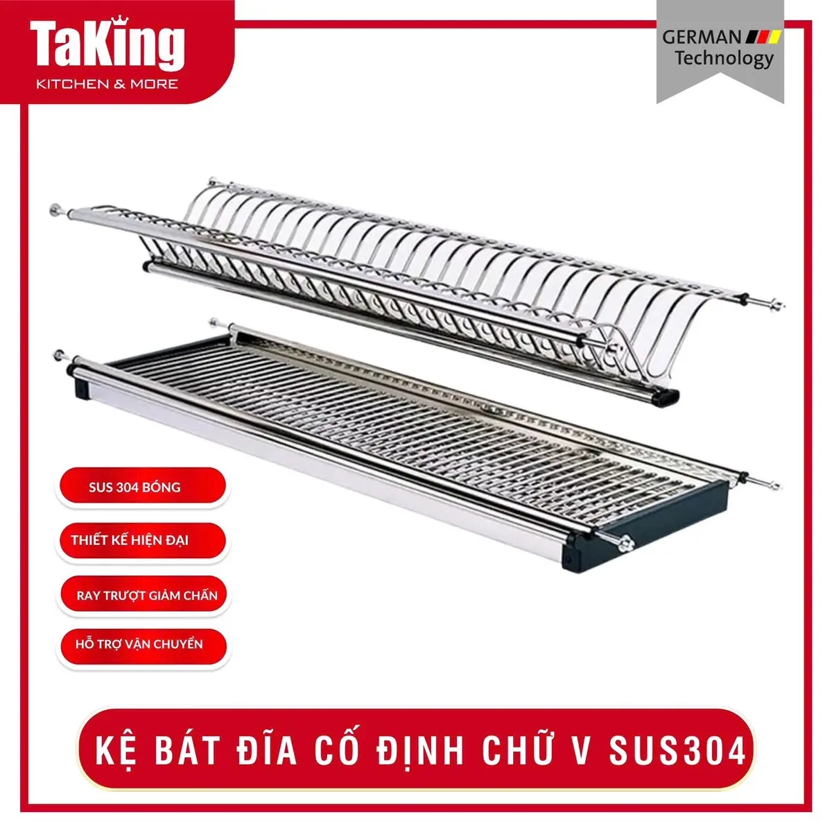 Kệ bát đĩa cố định V, thiết kế độc đáo, hiện đại TaKing Kitchen