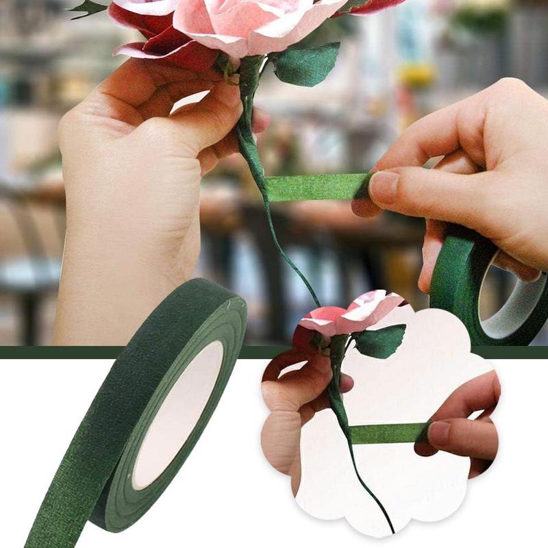Product Introduction of Creative Self Adhesive Floral Tape Packaging 20m Green Nylon Wedding Bouquet DIY Wrapping Tapes Party Decor 19