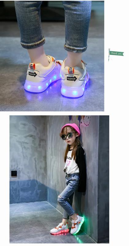 Product Introduction of Kasut sukan kanak-kanak, kasut ibu bapa-anak baru, kasut berkilau boleh dicas semula berwarna-warni, kanak-kanak lelaki dan perempuan, kanak-kanak berjalan dengan lampu 20