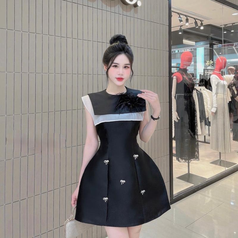Đầm đi tiệc tafta phối nơ đá sang trọng nữ Pami Dress Trắng Women Nữ[ Kèm Ảnh Thật / CÓ HỒNG] Kem Nhung 2