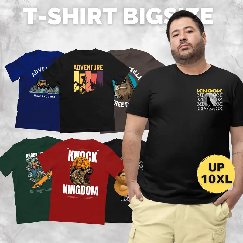 ICW Kaos Big Size XXL XXXL XXXXL 7XL 8XL 10XL 10L Polos 30s Jumbo Oversize Combed Distro Soft Katun Pria Ramadhan Couple Keluarga Oblong Baju Pendek Dewasa 7