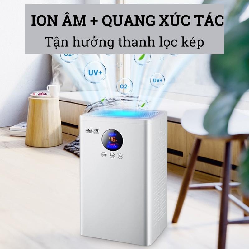Máy hút ẩm gia đình, phòng ngủ mini SAST CG-982 - Bảo hành 3 tháng - Máy hút ẩm không khí chống nồm, ẩm mốc thông minh, độ ồn thấp, dung tích chứa 2l, tiết kiệm năng lượng 2