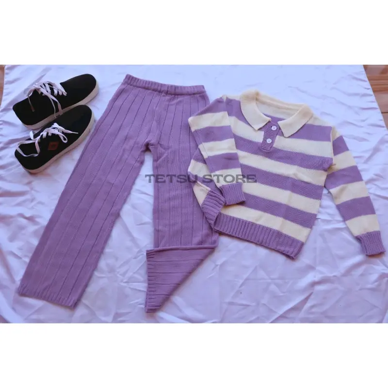 SETELAN SWEATER RAJUT BLASTER DAN CELANA KULOT RAJUT ANAK Lengan panjang / PAKAIAN SETELAN ANAK 3 - 10 TAHUN 4
