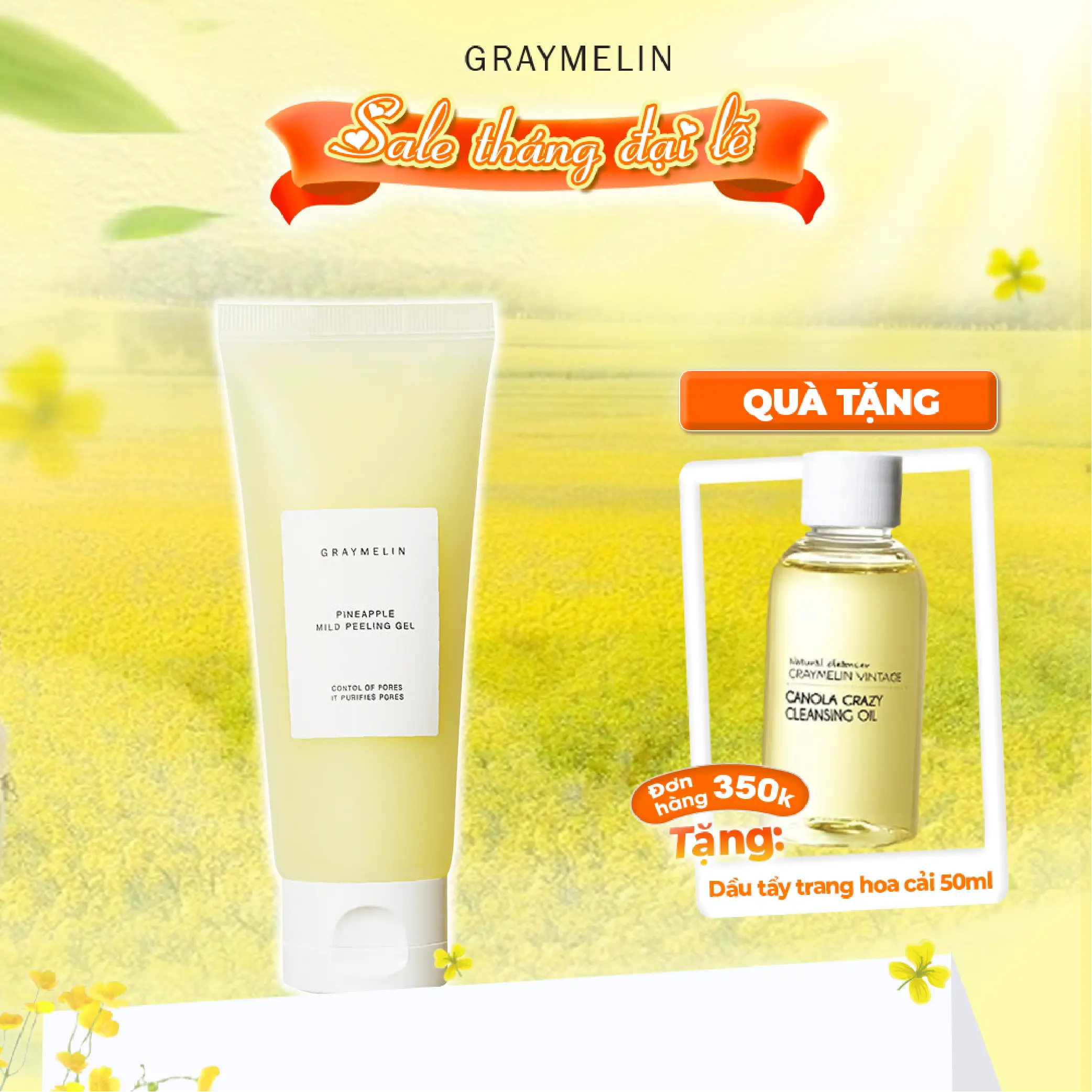 Gel Tẩy Da Chết Chiết Xuất Dứa Graymelin Pineapple Mild Peeling Gel 100ml tẩy  da chết giúp làm sạch da