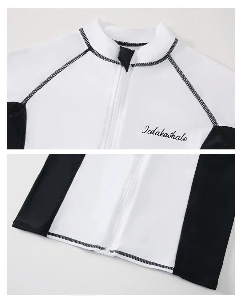 Product Introduction of Long Sleeve Rash Guards Swimwear Women 2024 Patchwork Couple Two-Piece Swimsuit Men Surfing Swimming Suit Beach Diving Bath Suit 48