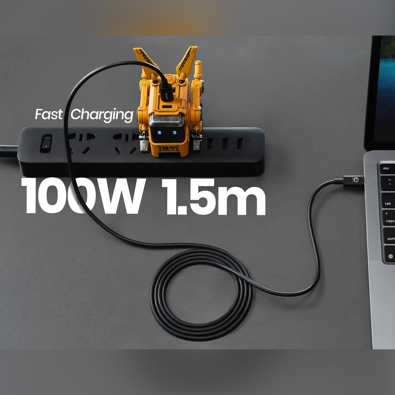 GravaStar USB-C 100W Charging Cable - Black GRAVASTAR TC_BLK