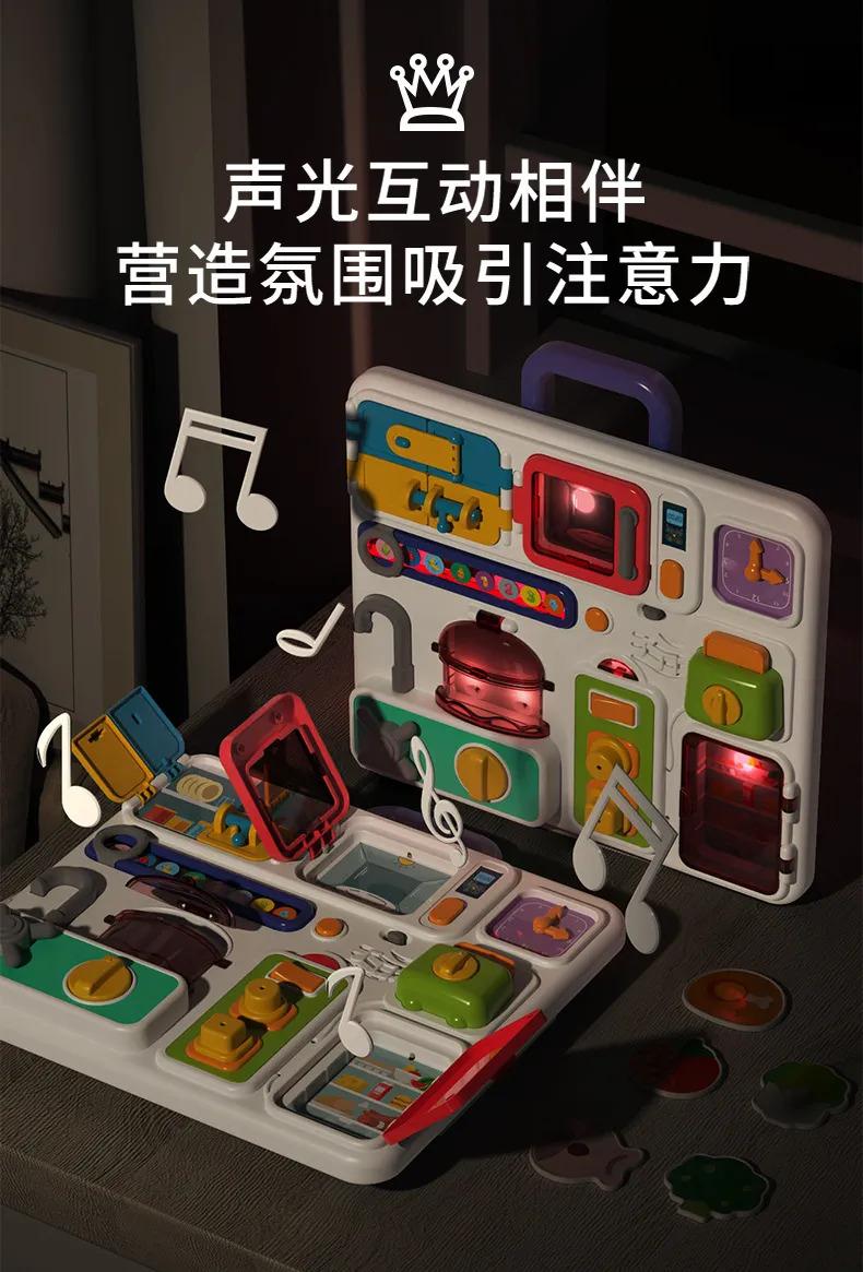 Product Introduction of Children tool teaching early education baby 1 Year 3 reflect the brain of a year old baby, children's busy board, unlocking toy, one year old Enlightenment toy * 17