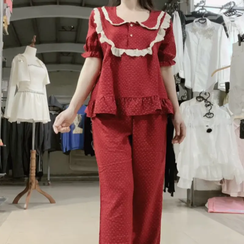 Bộ pizama màu đỏ đậm hàng qc loại 1 chuẩn