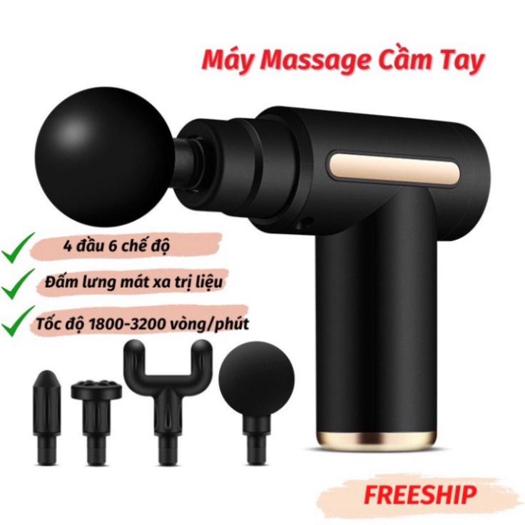 Máy Massage Cầm Tay 4 Đầu 6 Chế Độ Trị Liệu Cổ Vai Gáy - Máy Massage Máy Đấm Lưng Sạc Tích Điện Giảm Đau Cứng Cơ ( Giao màu ngẫu nhiên ) maymatxamat mini mat x may massage