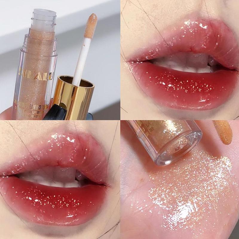DIKALU Sparkling Lip Glaze Mirror Lip Glaze Fine Glitter Lip Gloss Transparent Lip Gloss Water Gloss Lipstick 4