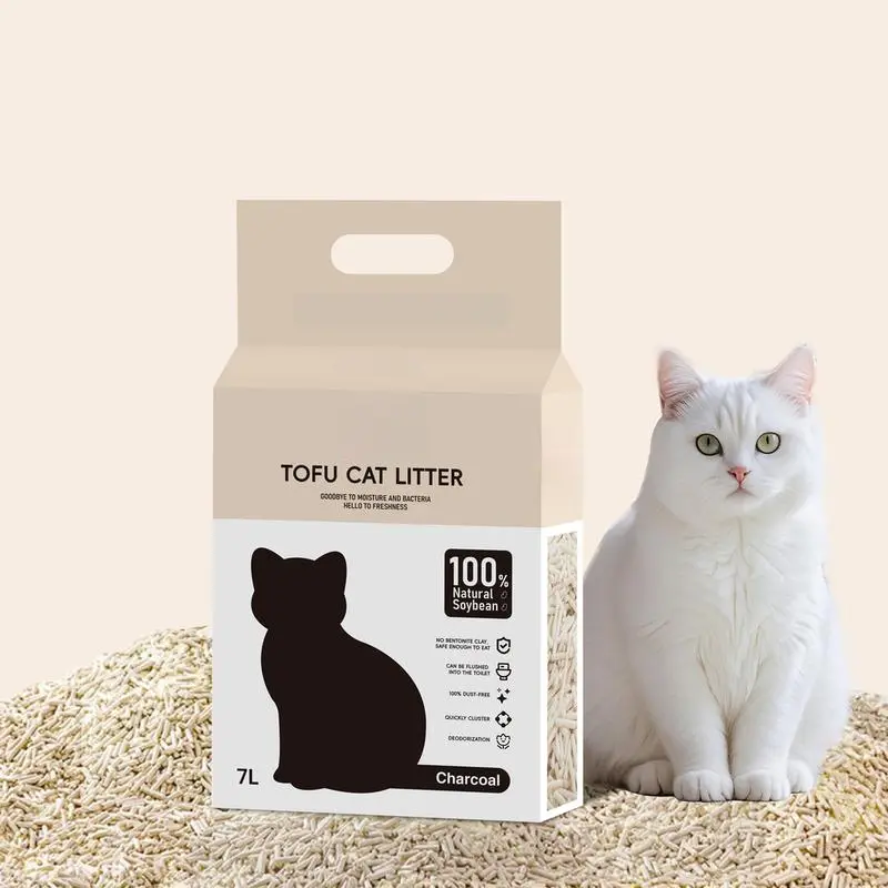 7L 2.1kg100% Tofu Cat Litter Buy 6 with box Soya Odor-Control Flushable