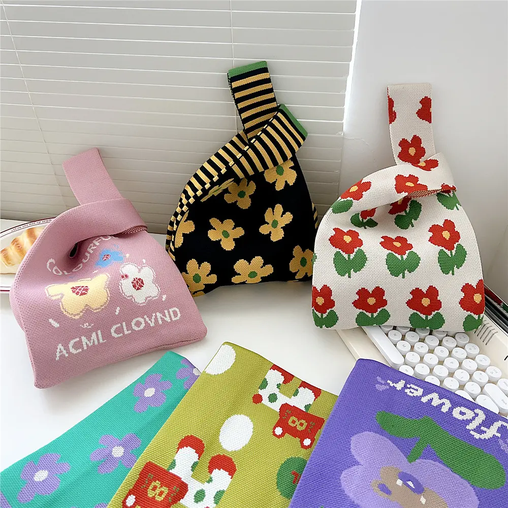 Túi Xách Vest Dệt Kim Hoa, Hàng Mới Về, Dành Cho Nữ, Thích Hợp Cho Mùa Xuân Và Mùa Thu, Tiện Lợi, Túi Xách Tay, Túi Đeo Cổ Tay, Thích Hợp Cho Công Việc Và Đi Lại