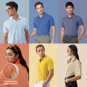 GQ Perfect Polo - Fashion Collection เสื้อโปโลสะท้อนน้ำ อำพรางคราบเหงื่อ ปกตั้ง ระบายอากาศดี ยืดแต่ไม่ย้วย