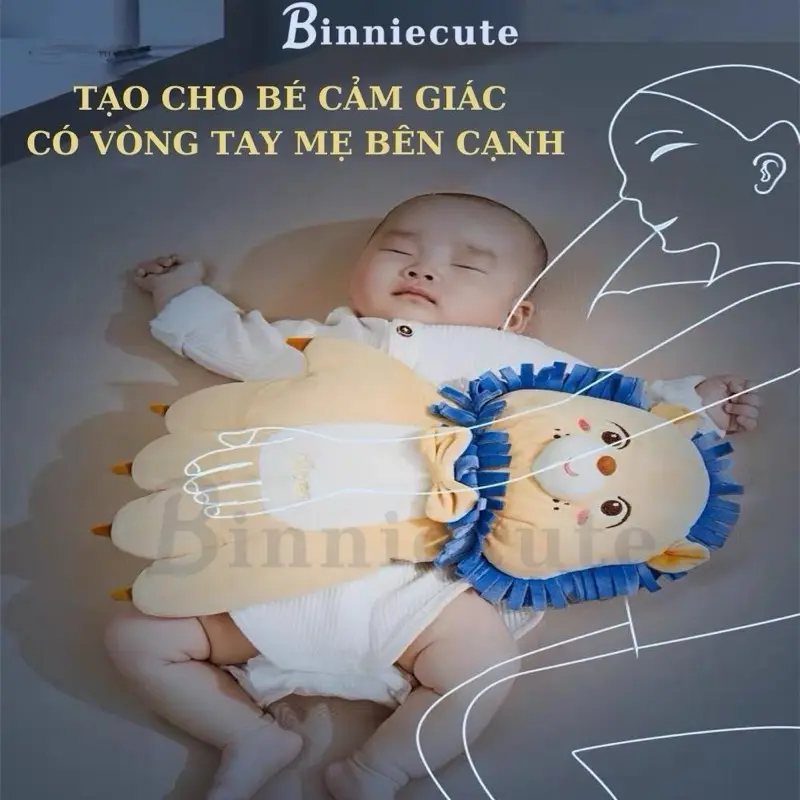 Gối bàn tay vỗ bé ngủ chống giật mình Binniecute - giúp bé ngủ ngon 5