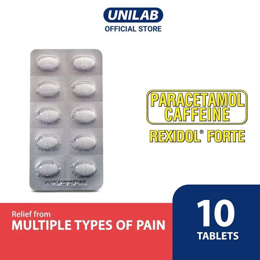 Rexidol Forte 10 Tablets Paracetamol + Caffeine 500mg (For the relief ...