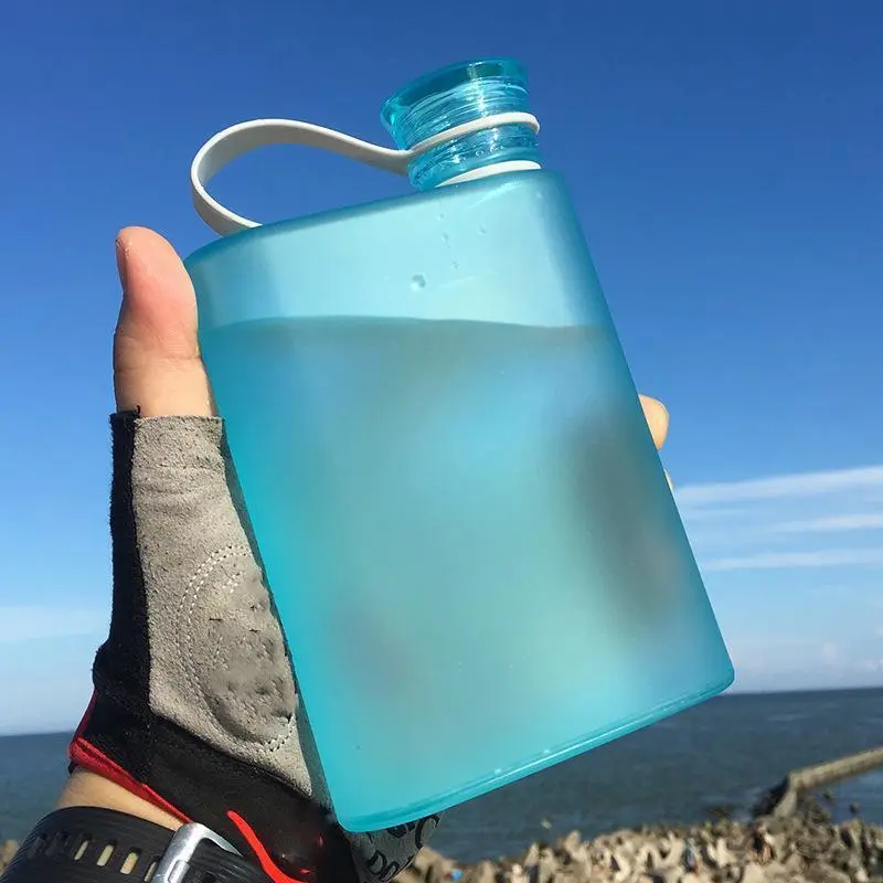 Transparent Flat Water Bottle Camping Water Bottle Reusable Bottle ForActivity Outdoor Gym Cycling Hiking