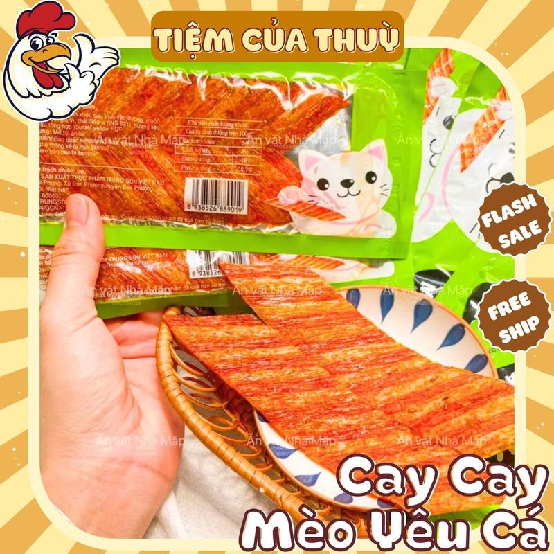  5  Gói Mèo Yêu Cá Hằng Đại Snack Cay Cay Cổng Trường đồ ăn vặt nội địa Tiệm Ăn Vặt Thuỳ Bùi 