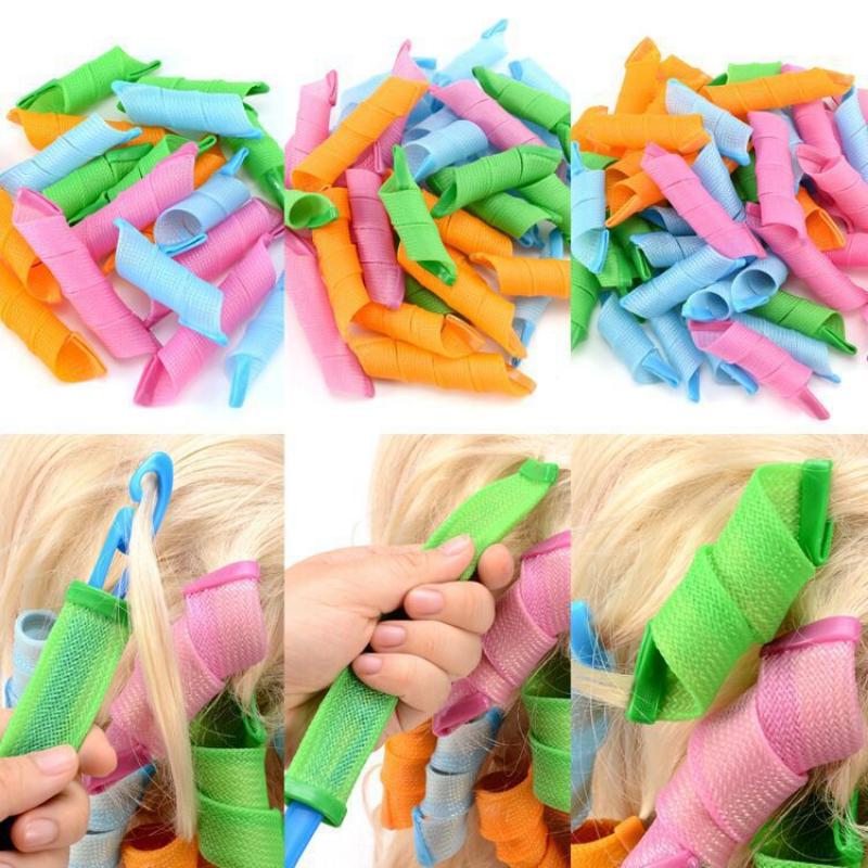 Con Lăn Tóc Bộ Dụng Cụ Tạo Kiểu Tóc Xoắn Ốc Tự Làm, 18 Cái / bộ, Máy Uốn Tóc, Dụng Cụ Tạo Gợn Sóng Không Nhiệt, Không Làm Hỏng Tóc, Dụng Cụ Tạo Kiểu Tóc 1