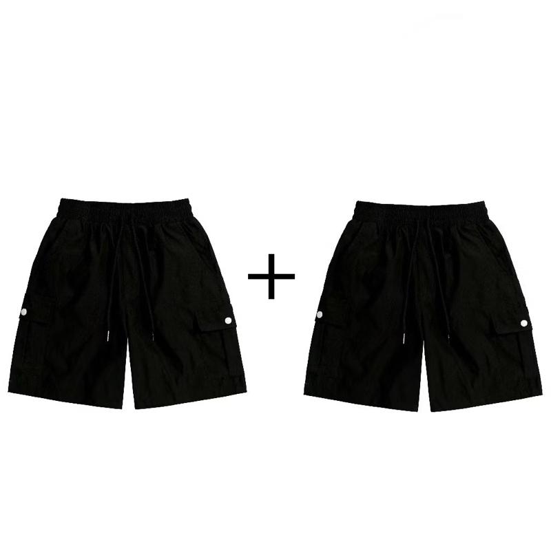 CONBO 2 QUẦN SHORT KAKI TÚI HỘP PN.STORE1993 nam nữ chất liệu kaki gió mặc thoáng mát Menswear Baggy Nhung Kem 8