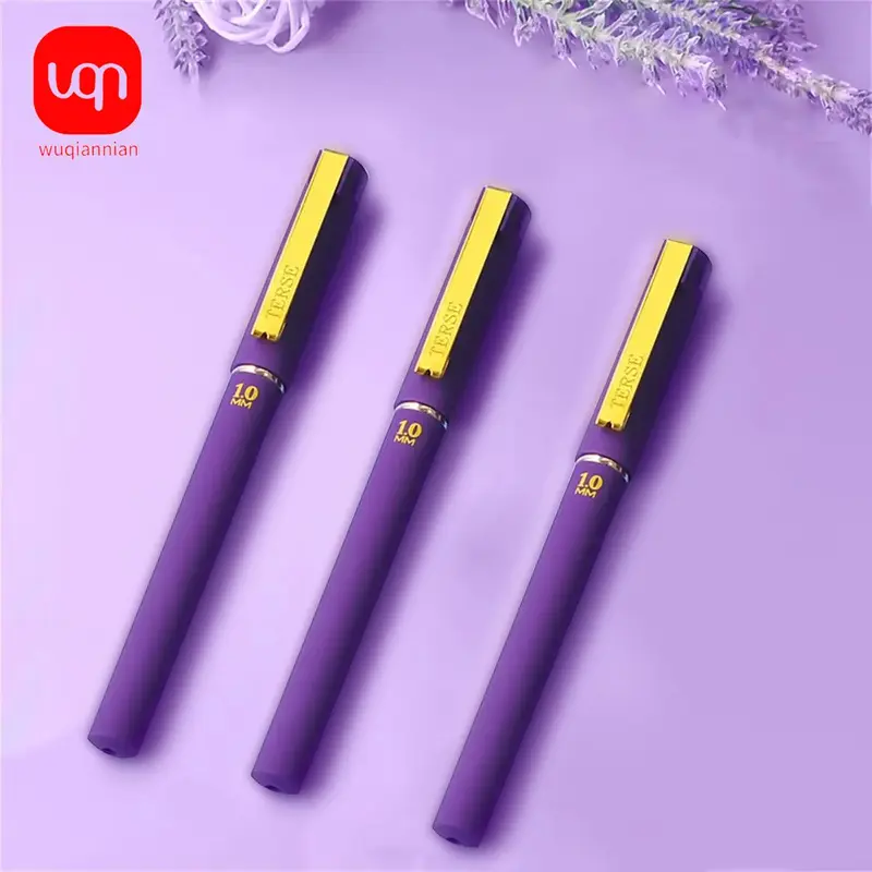 3pcs 0.5mm Gel Pen, Smooth Writing Green/Purple Ink Pen, Multifunctional Writing Stationery for Home Office School Student 0