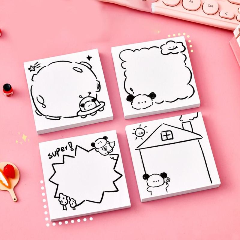 Notebook Cute White Sticky Notes Simple Creative Memo Pad High - TikTok ...