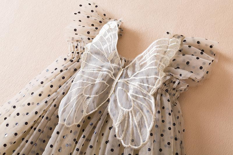 Product Introduction of kids Girl Summer Beach Holiday Picnic Dress Light Gauze Polka Dot  Butterfly Wings Sleeveless Fairy Dress Girl's Birthday Party Casual Party Dress 22