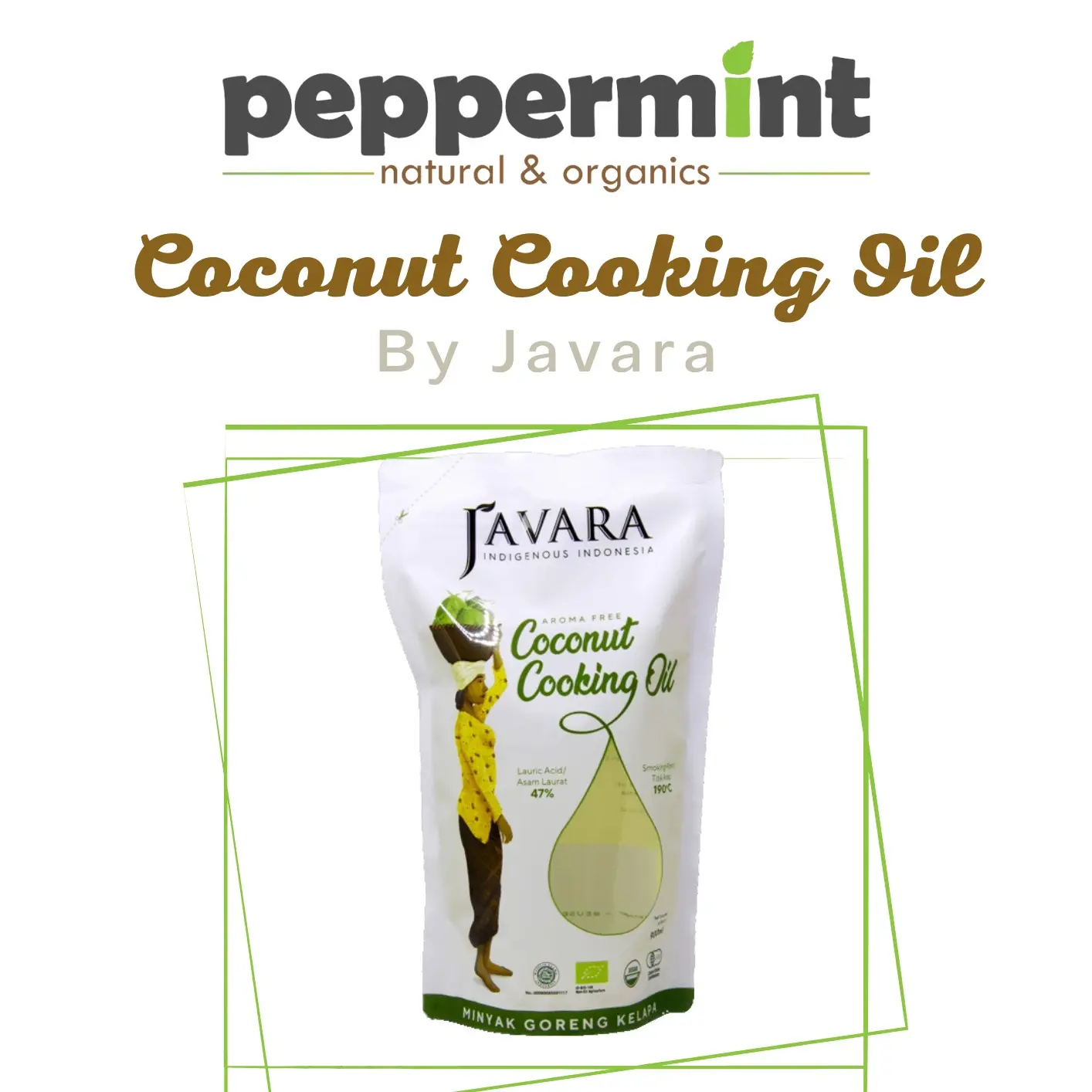 Javara Coconut Cooking Oil Pouch 900ml/ Cooking Oil Non Aroma