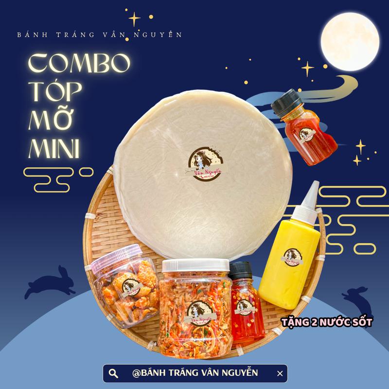 Combo bánh tráng tóp mỡ mini tặng 2 sốt. Bánh tráng vân nguyễn Ăn Vặt Food