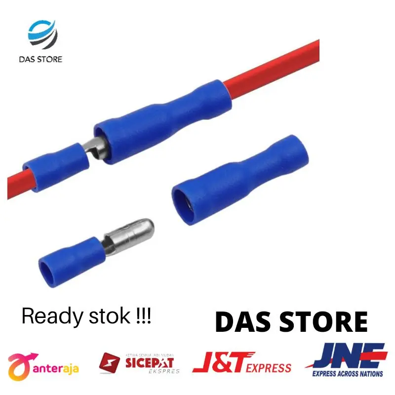 Blue skun bullet wire connector terminal skun bulat kabel biru 0