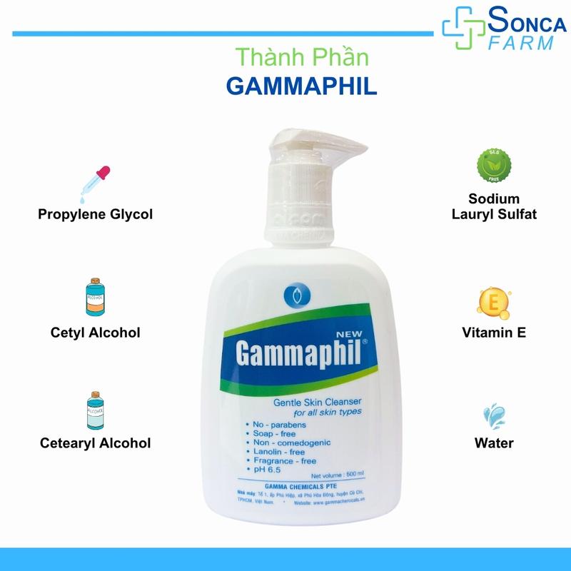 Sữa Rửa Mặt Gammaphil 500ml Cho Da Nhạy Cảm Dưỡng Ẩm Da Skincare 3