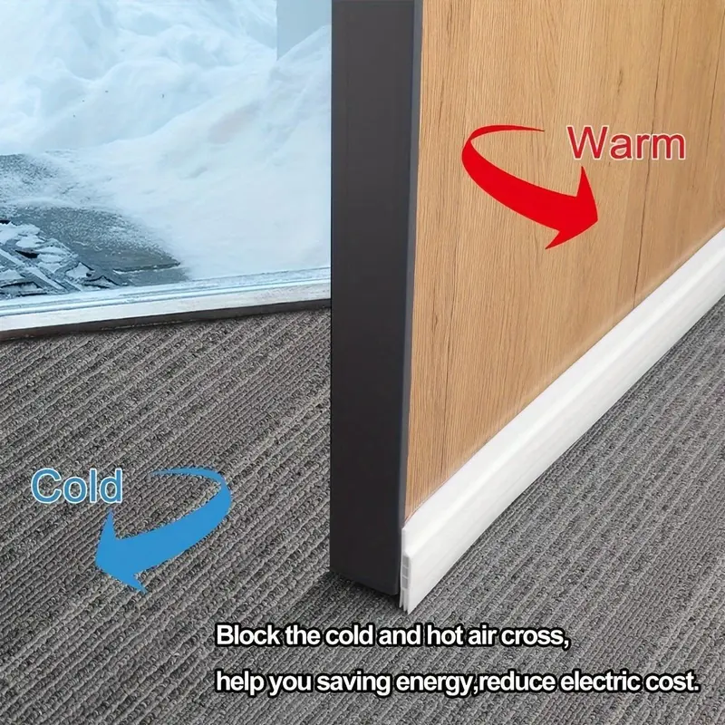 Door Draft Stopper, Door Seam Weatherstrip, Door Bottom Seal, Noise Reduction Door Draft Stopper, Home Decor Supplies 5