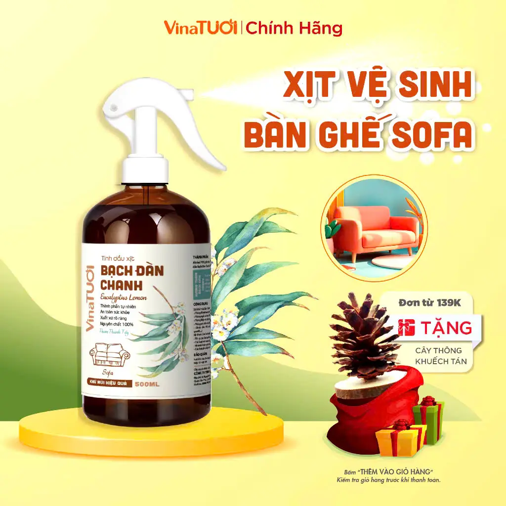 Chai Xịt Thơm Khử Mùi Vệ Sinh Sofa 100ml/300ml/500ml Lau Bàn Ăn Ghế Văn Phòng Làm Sạch