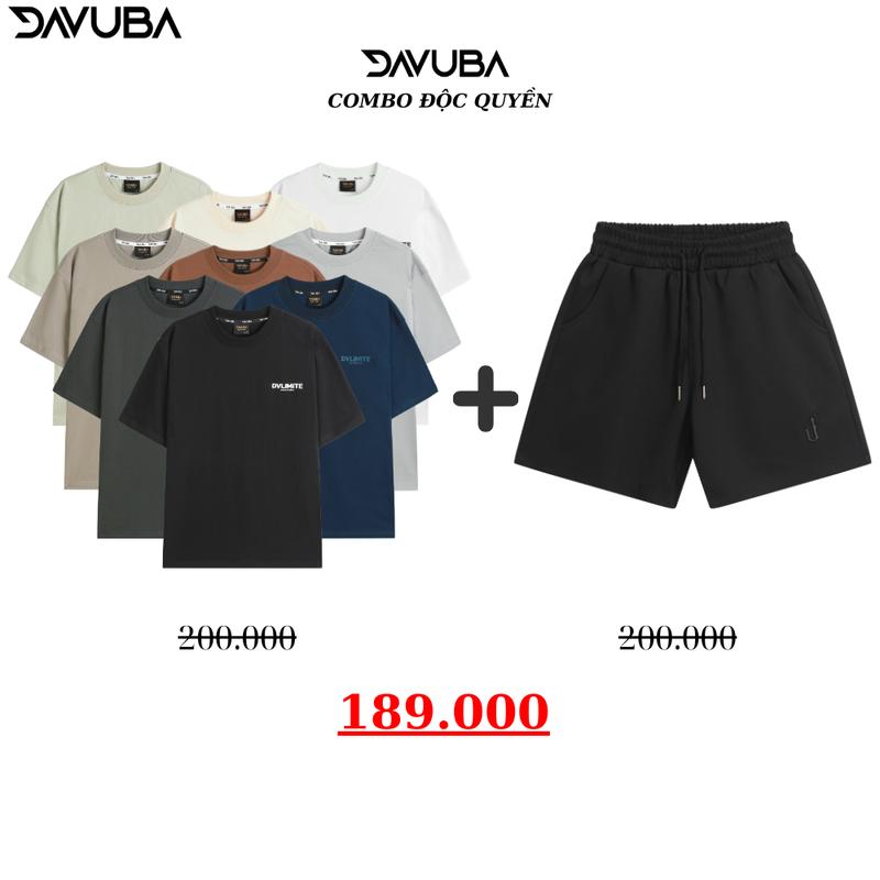 [Combo độc quyền DAVUBA] Áo thun nam nữ DV DAVUBA + quần short D CB25