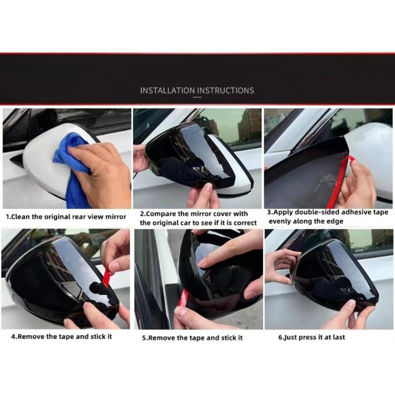 Honda Civic FD 8th 2005-2011  Side Rearview Mirror Cover Wing Cap Carbon Black Horn Type 7