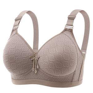 Bras untuk Wanita, Tanpa Wayar, Saiz Besar, Cawan Penuh 36-46 Cawan BC, 4 Cangkuk, Tanpa Tali, Liputan Penuh, Seluar Dalam