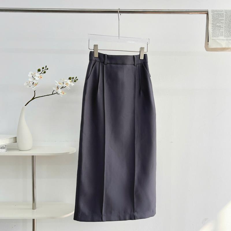 Chân Váy Nữ CCHAT Dáng Suông Bấu Ly Dọc Thân Chất Tuytsi 14CDS2033ST