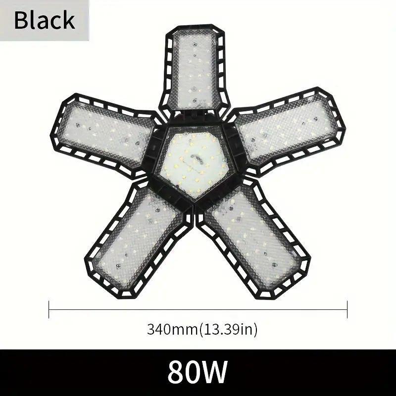 LED Garage Light Bulb, Super Bright LED Shop Light With 5 Adjustable Panels, E26/E27 Screw Socket Deformable LED Ceiling Light 1