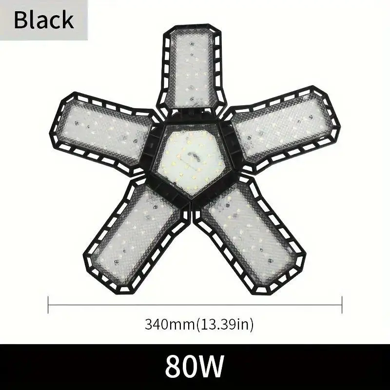 LED Garage Light Bulb, Super Bright LED Shop Light With 5 Adjustable Panels, E26/E27 Screw Socket Deformable LED Ceiling Light 1