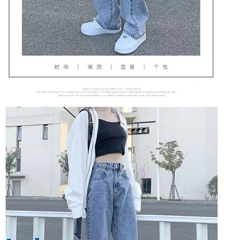 Product Introduction of Quần jean cạp cao ống rộng dành cho phụ nữ, mùa xuân và mùa hè, mới, nhẹ, Xanh Biển , thẳng, lỏng lẻo, mỏng, quần lau nhà Women Ong 9