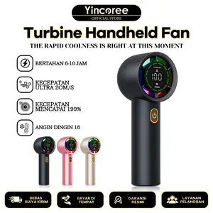 Yincoree Kipas Angin Portable Mini Tangan Kecil Turbo - Baterai Tahan Lama USB Murah Cepat Angin Cocok untuk Travel Kantor Sekolah dan Aktivitas Luar Ruangan