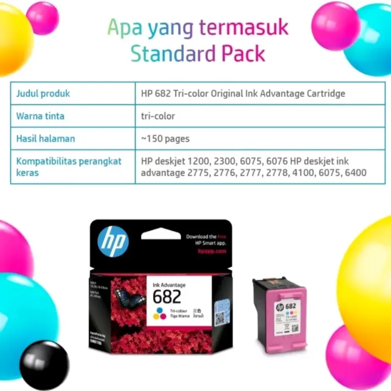Tinta Printer HP 682 Black Original Ink 2